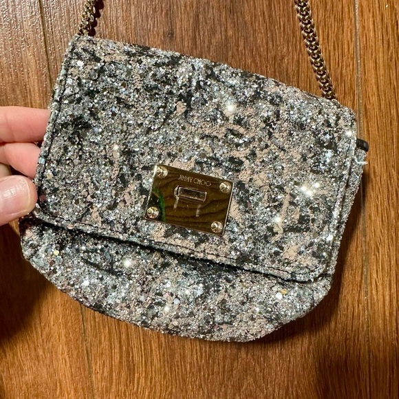 Jimmy Choo Ruby Chain-Link Glitter Mini Bag - Picture 6 of 8